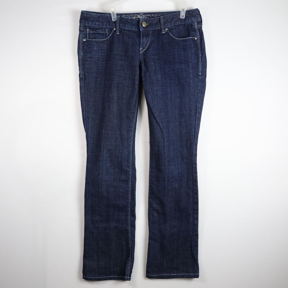 Express Barely Boot Jeans Women's 6R (30x32) Stretch Blue Denim